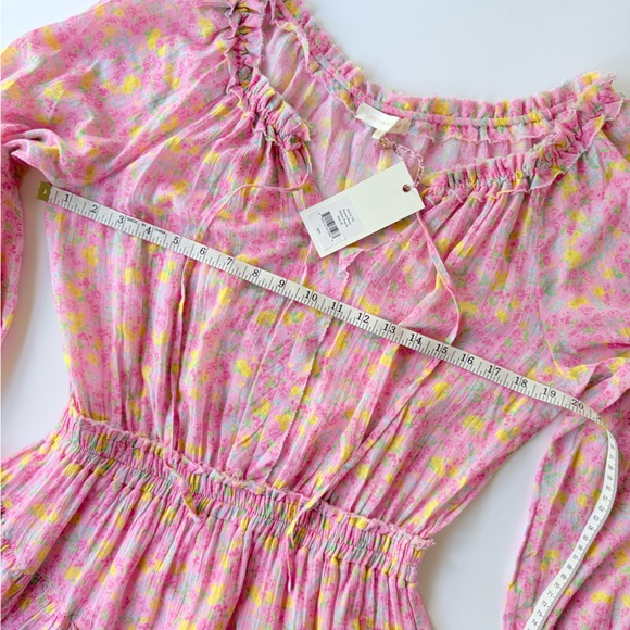 NWT LoveShackFancy Rayna Mini Dress in Melon Punch Floral Print Size M - Picture 10 of 16